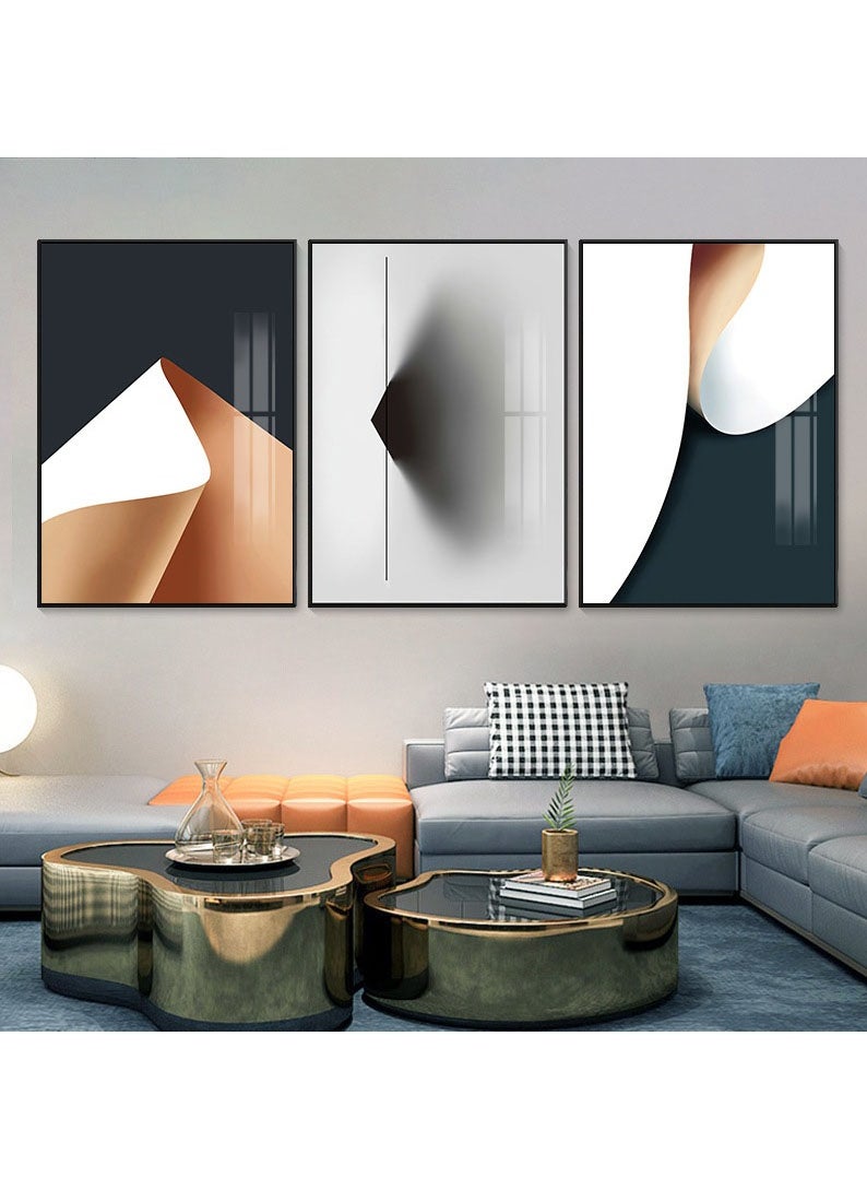 FASHION HOME 3PCS Wall Art Bright Style Minimalist Decor Modern Abstract Canvas Prints Poster Picture Framed Paintings Decorations  - Image 3