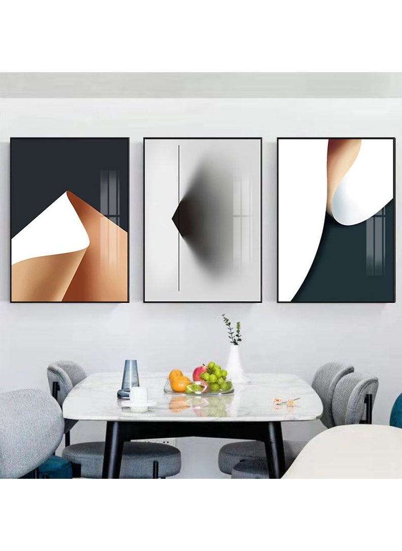 FASHION HOME 3PCS Wall Art Bright Style Minimalist Decor Modern Abstract Canvas Prints Poster Picture Framed Paintings Decorations  - Image 5