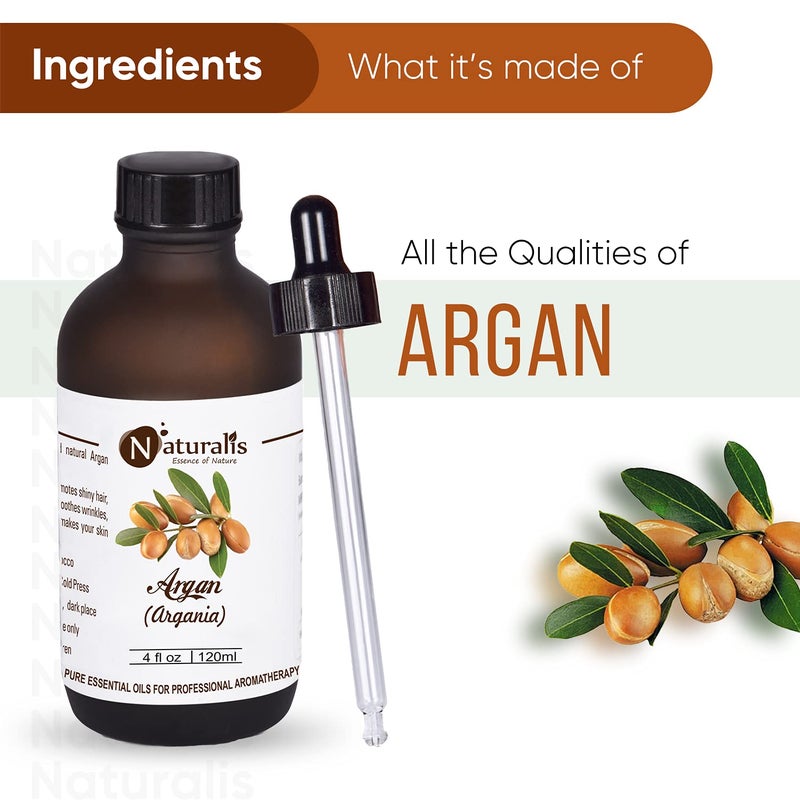 Naturalis Essence of Nature Pure Cold Pressed Moroccan Argan Oil for Hair Skin AntiAgeing  Face Care  120ml - Image 2
