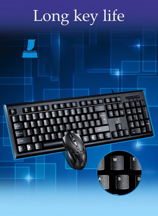 DUNISO Wired USB Keyboard, Laptop Desktop, Compact Business Office Gaming Keyboard And Mouse Set - Image 5