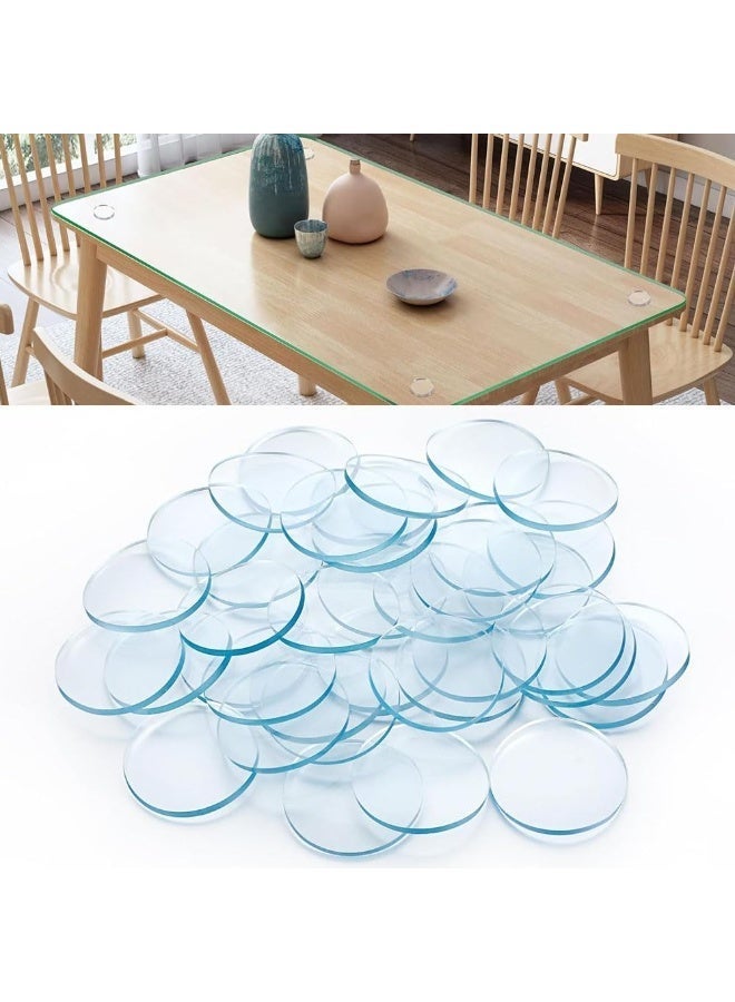 fantasize Glass Table Top Anti Slip Pads, 30PCS 25MM Self Adhesive Glass Table Top Bumpers Soft Glass Table Top Spacer Clear Adhesive Bumpers Protector Feet for Cutting Board Photo Frame Furniture - Image 1