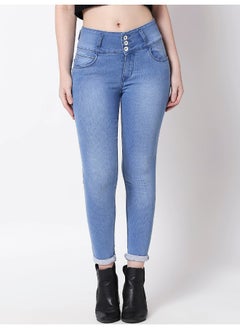 HIGH STAR Women Blue Slim Fit High-Rise Clean Look Stretchable Jeans  - Image 4