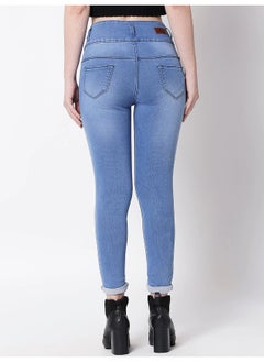 HIGH STAR Women Blue Slim Fit High-Rise Clean Look Stretchable Jeans  - Image 2