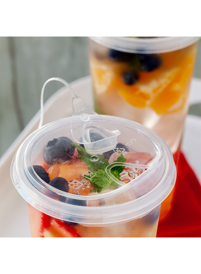 Restaurantware LIDS ONLY: Clear Plastic Lids with Attached Stopper For 8,12,16, and 20 Ounce Coffee Cups, 100 Lids For Hot Cups - Lids for Coffee and Drinking Cups, Cups Sold Separately - Image 3