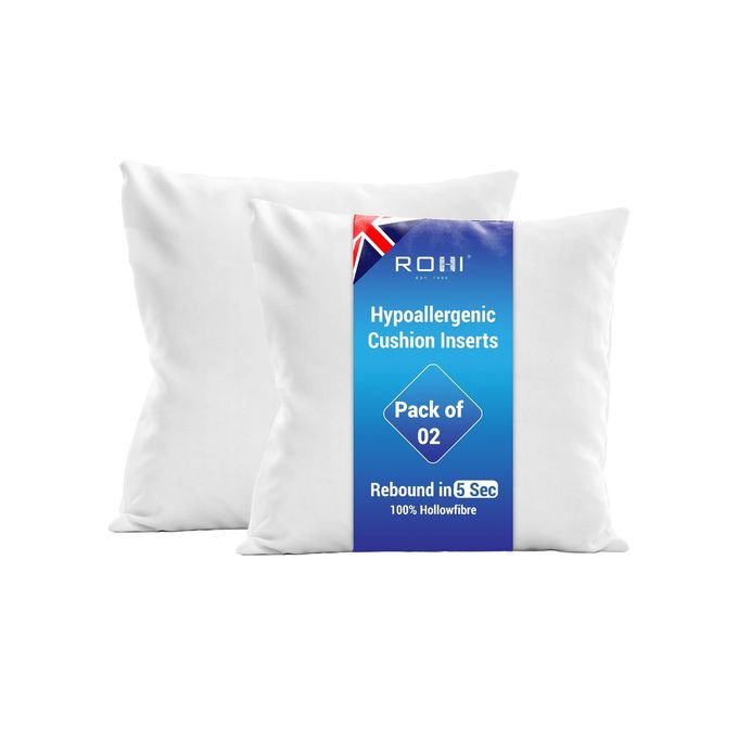 SET OF 2 HYPOALLERGIC CUSHION INNERS PADS PACK OF 2 14 X 14 35CM X 35CM CUSHION INSERTS DECORATIVE SQUARE PILLOW STUFFER FOR SOFA COUCH CUSHIONS