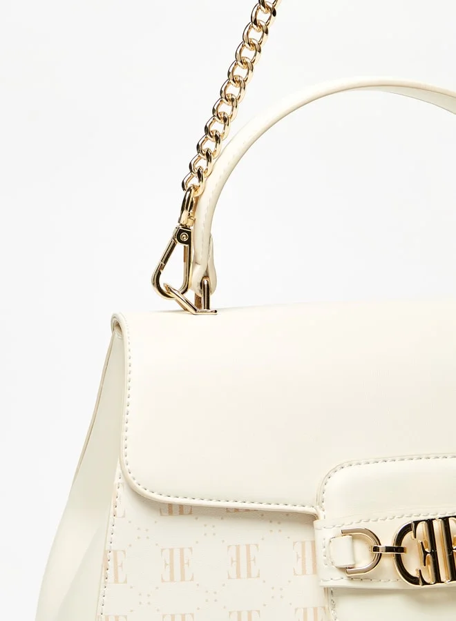 ELLE Women Monogram Print Satchel Bag