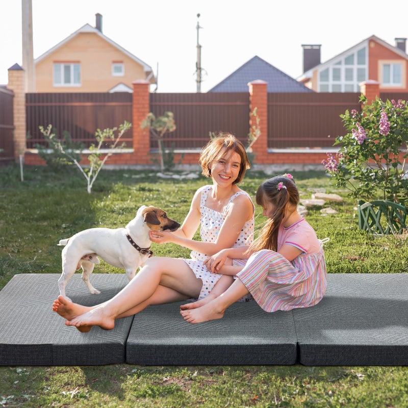 BDEUS Tri-Fold 4" Memory Foam Mattress - Single Size Portable Bed, Foldable Floor Mat for Adults & Kids, Washable CertiPUR-US Certified Cover, Lightweight for Travel/Camping/Yoga - Image 2
