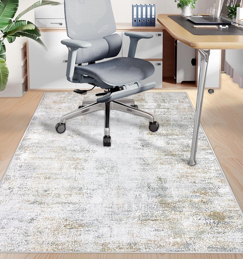 Capslpad Office Chair Mat for Hardwood FloorTile Floor 47x59 Non Slip Desk Chair Mat Low Pile Computer Gaming Chair Rug for Rolling Chair Protector for Office Den Computer Desk Khaki
