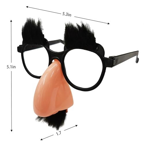 VIGUEUR Disguise Glasses with Nose, Big Nose Glasses Funny for Party - Image 2
