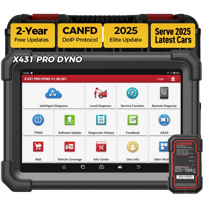 Launch 2025 LAUNCH X431 Pro Dyno Allinone Diagnostic scan Tool for All Cars ECU Coding BiDirectional Control 38 Services Full System OBD2 Scanner CANFD DOIP AutoAuth FCA SGW 2 Years Free Update