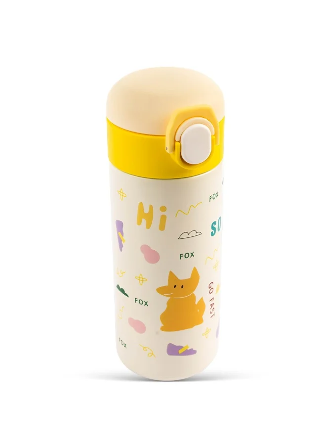 Cocobee COCOBEE Insulated Stainless Steel Water Bottle – Leakproof, 500ml, Odour-Free, Yellow (3+ Years) + Marvel Spider-Man Disc Shooter Toy for Kids
