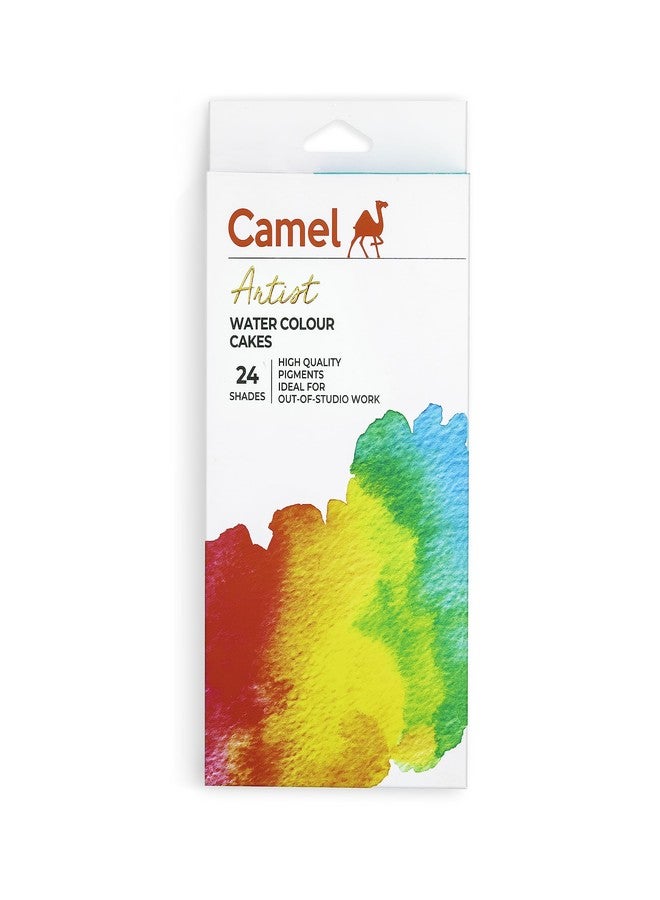 Camel Artist Water Colour Cakes 24 Assorted Shades | Rich Pigments & Vibrant Colors | Ideal for Artists & Hobbyists - Image 1