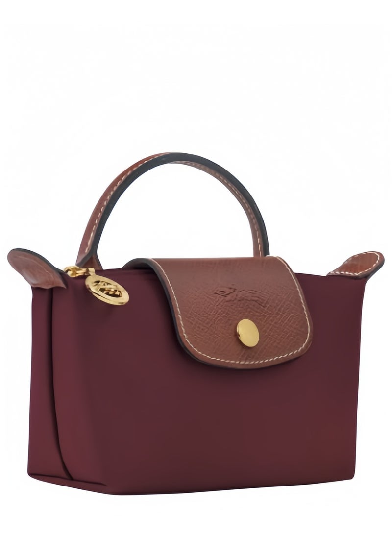 لونج شامب حقيبة يد صغيرة نسائية من لونشانغ، حقائب كروس بودي، حقيبة كتف بحزام كتف مع إبزيم، بأسلوب كلاسيكي كلاريت - Image 4