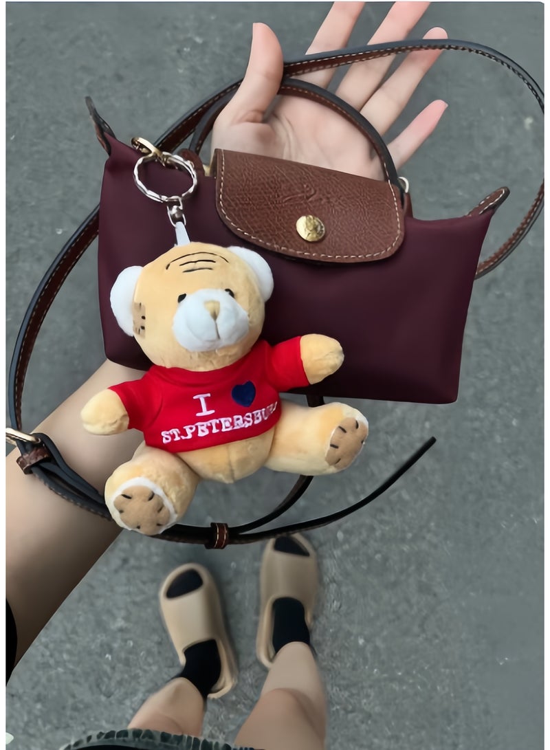 لونج شامب حقيبة يد صغيرة نسائية من لونشانغ، حقائب كروس بودي، حقيبة كتف بحزام كتف مع إبزيم، بأسلوب كلاسيكي كلاريت - Image 3