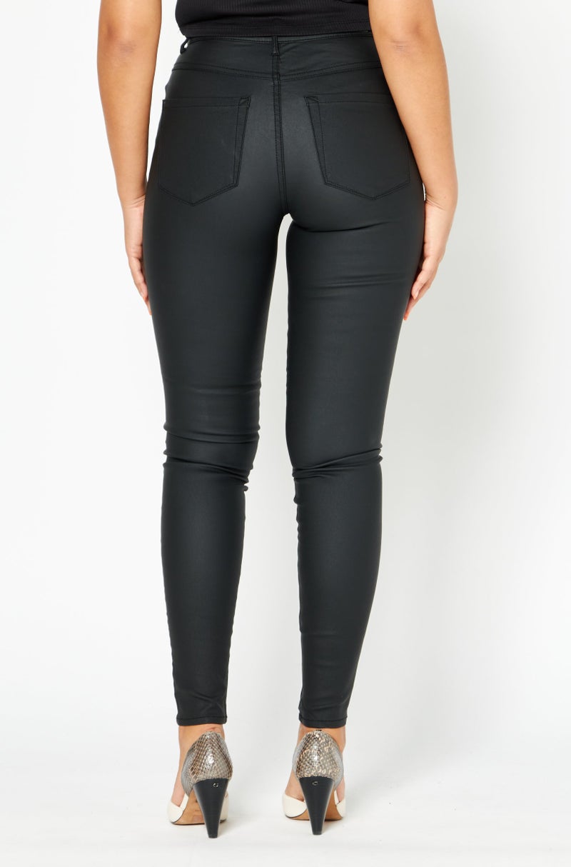 ONLY Women Solid High Waist Stretchable Trouser 30 Length, Black  - Image 3