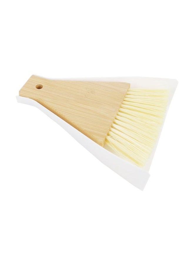 هابي هوم طقم مجرفة وفرشة خشبية للتنظيف، تصميم أنيق من الخشب الطبيعي بمقبض مريح وشعيرات ناعمة، أداة تنظيف منزلية متعددة الاستخدامات للمطبخ وغرفة المعيشة والمكتب، سهلة التخزين والاستخدام اليومي - Image 5