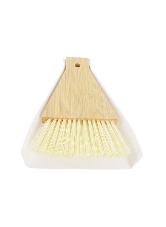 هابي هوم طقم مجرفة وفرشة خشبية للتنظيف، تصميم أنيق من الخشب الطبيعي بمقبض مريح وشعيرات ناعمة، أداة تنظيف منزلية متعددة الاستخدامات للمطبخ وغرفة المعيشة والمكتب، سهلة التخزين والاستخدام اليومي - Image 4