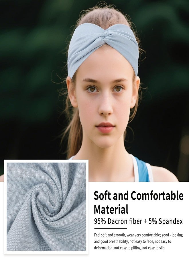 Panleding 8 Pcs Stretchy Headbands for Women, Absorbed Sport Headband Soft Twist Knotted Hairbands for Daily Life Yoga Workout(Widen) - Image 3
