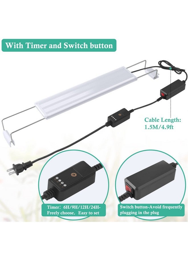 HITOP Full Spectrum Led Aquarium Light  1624” Classic Fish Tank Light With Timer, Aquarium Plant Light With Stable Extendable Brackets (1624In) - Image 3