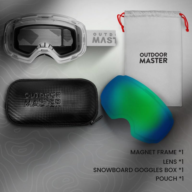 OutdoorMaster Ski Goggles PRO - Frameless, Interchangeable Lens 100% UV400 Protection Snow Goggles for Men & Women - Image 3