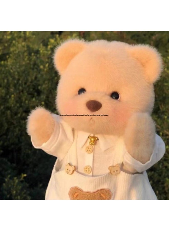 Generic - Genuine Bear Gives Girlfriend Na Plush Toy Doll Girlfriend Birthday Gift Doll Girl Gift-Specification:30cm Bear-[gift Bag Packaging] (send Small Clothes)-Color:Milk White Bear 30cm+ [acne Duck Set - Image 1