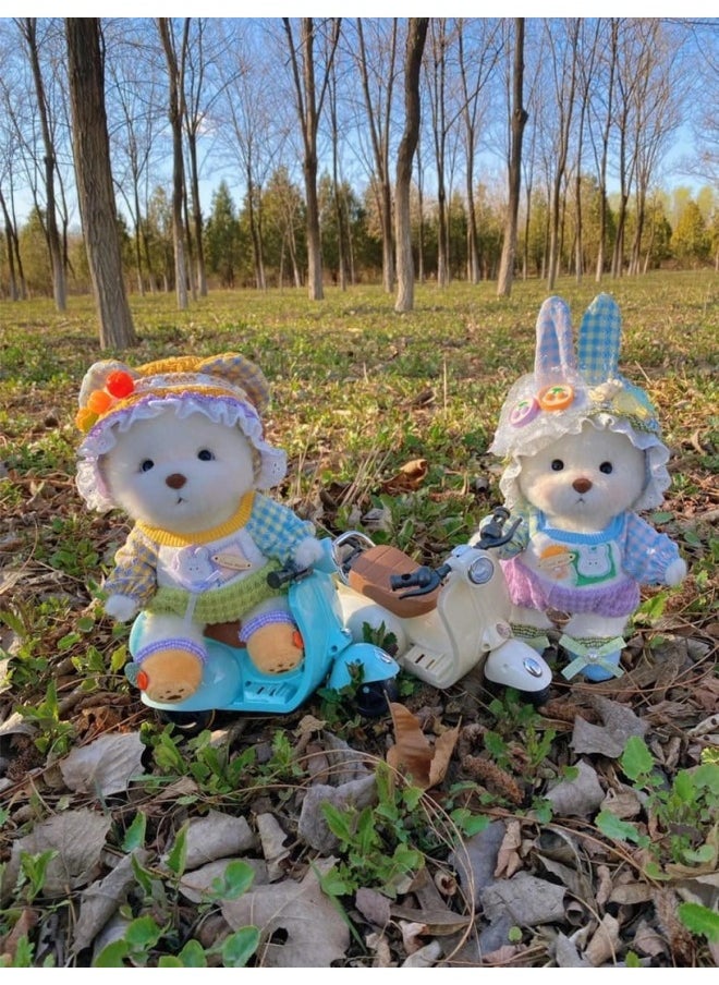 Generic - Genuine Bear Gives Girlfriend Na Plush Toy Doll Girlfriend Birthday Gift Doll Girl Gift-Specification:30cm Bear-[gift Bag Packaging] (send Small Clothes)-Color:Milk White Bear 30cm+ [acne Duck Set - Image 1