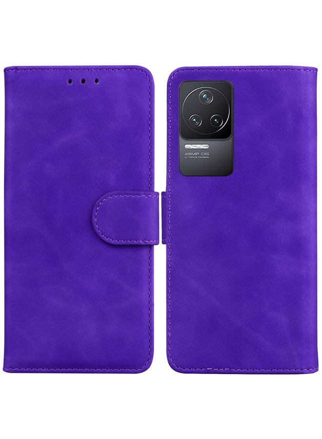 The Bros Case For Xiaomi Redmi K40S Skin Feel Pure Color Flip Leather Phone Case