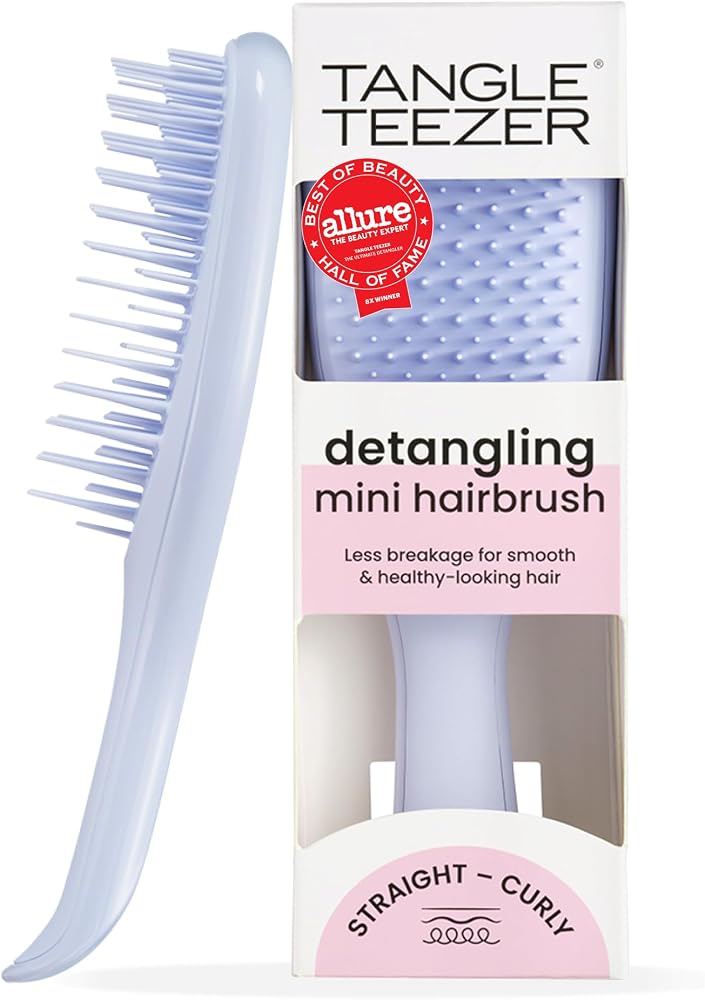 تانجل تيزر 1 Tangle Teezer فرشاة الشعر الصغيرة المثالية لفك التشابك لطيفة على الشعر المبلل أسنان ذات مستويين ومقبض مريح مثالية للأطفال والسفر تقلل التشابك والتكسر لافندر رقمي - Image 1