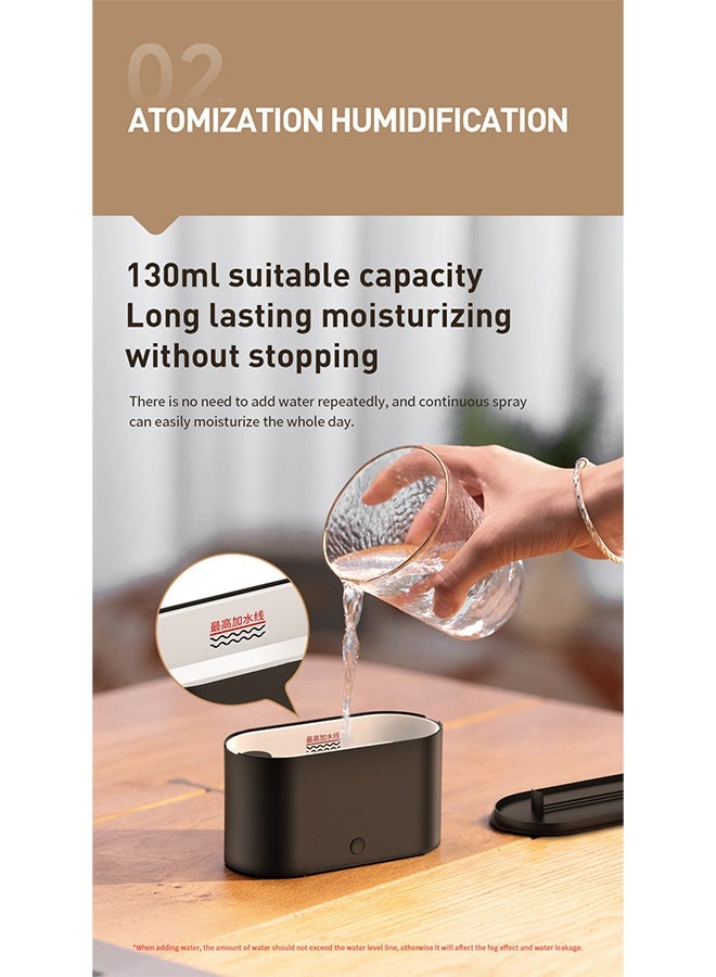 Essential Aromatherapy Humidifier, Essential Oil Diffuser，7 Light Colors, Home Office Bedroom Diffuser, Black - Image 2