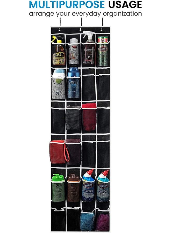 ZOBER Over the Door Shoe Organizer - 24 Breathable Pockets, Hanging Shoe Holder for Maximizing Shoe Storage, Accessories, Toiletries, Laundry Items. 64in x 18in - Image 5
