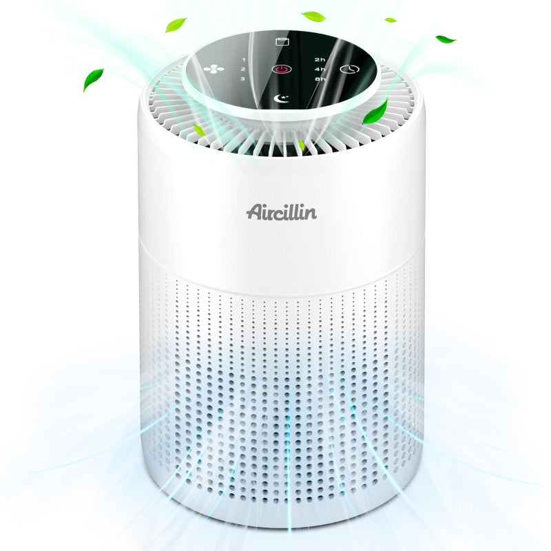Aircillin Air Purifier Air Purifiers for Home Bedroom with 4Stage H13 Hepa Filter up to 765Sq Ft Quiet Air Cleaner for Dust Odor Pet Dander Smoke Remove 9999 Particles Down to 01 microns