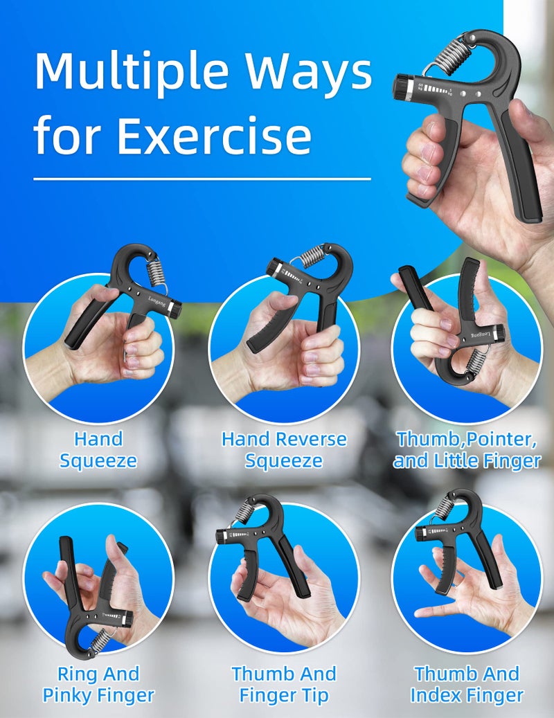 jaexest Hand Grip Strengthener with Adjustable Resistance 11-132 Lbs (5-60kg), Wrist Strengthener, Forearm Gripper, Hand Workout Squeezer, Grip strength Trainer, Hand Grip Exerciser for Men and Women - Image 3