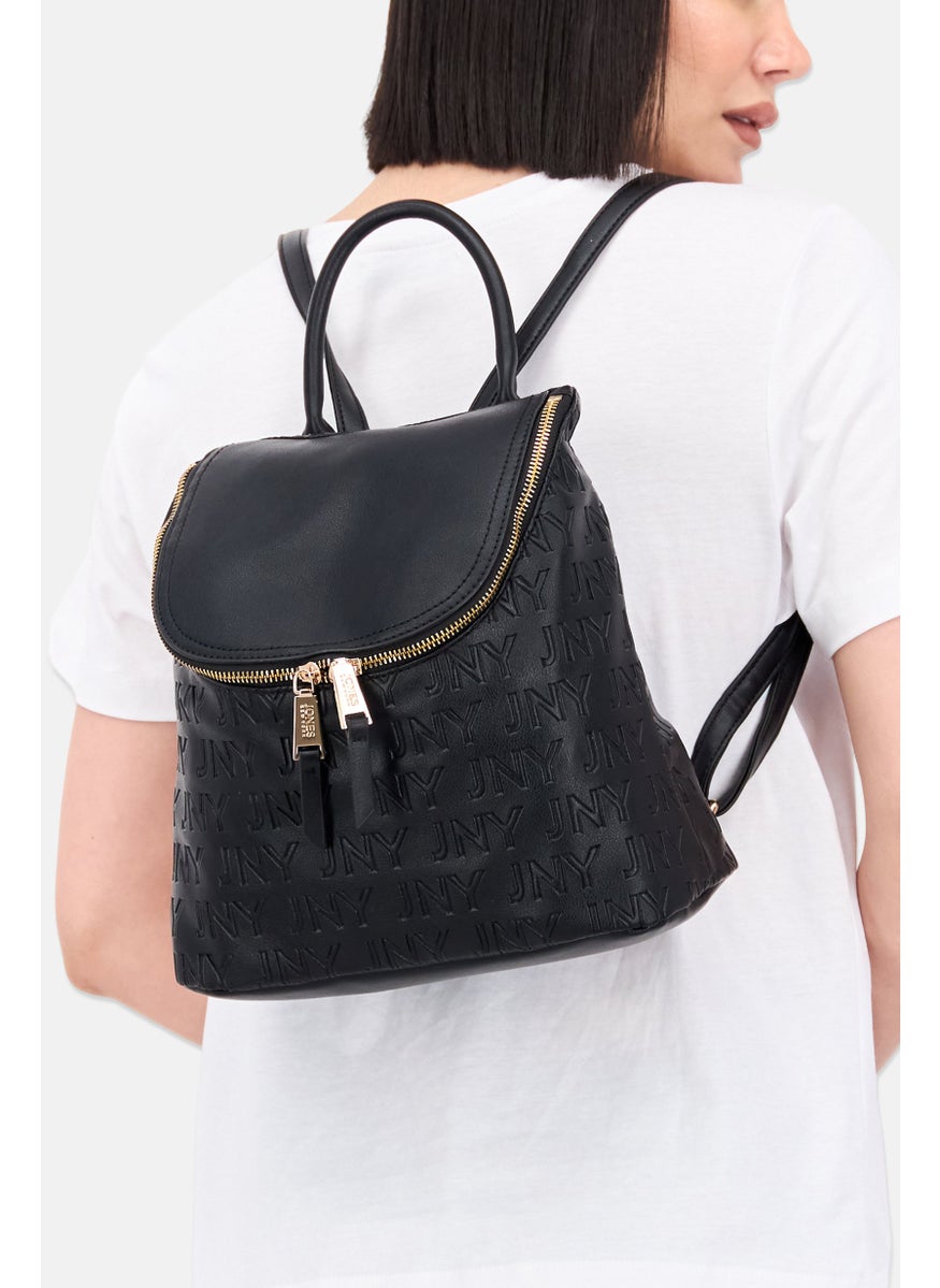 Jones New York - Women Brand Logo Backpack 30 H x 33 L x 14 W cm, Black - Image 1