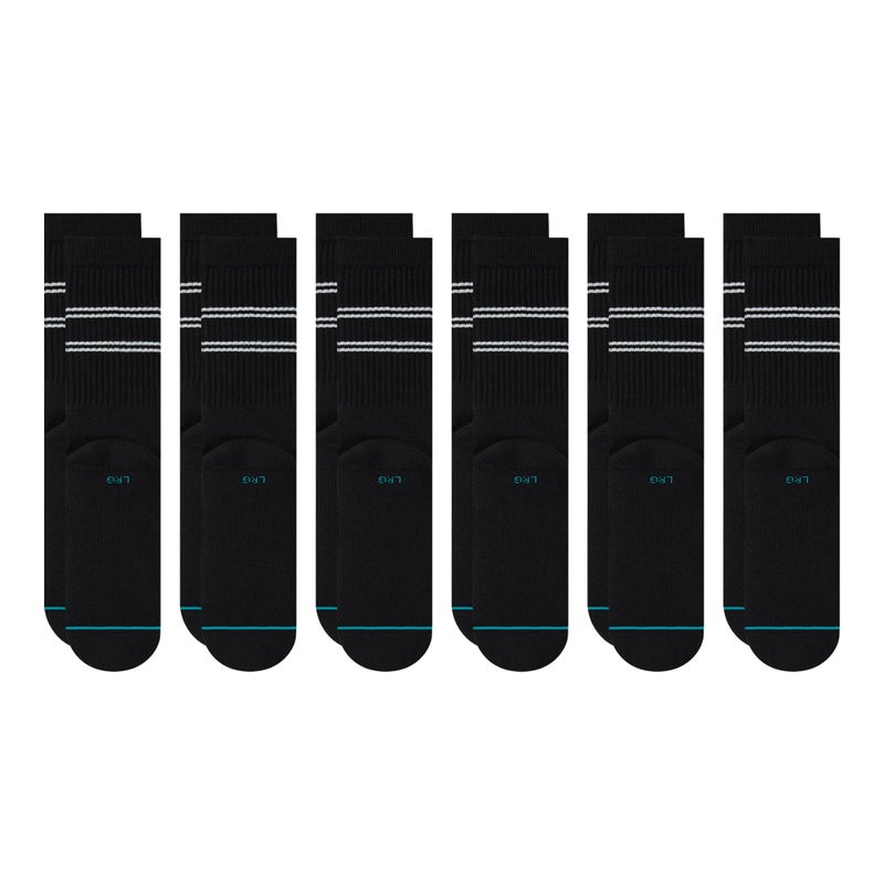Stance Vital Crew Sock 6-Pack for Men and Women, Black, Small - Image 2