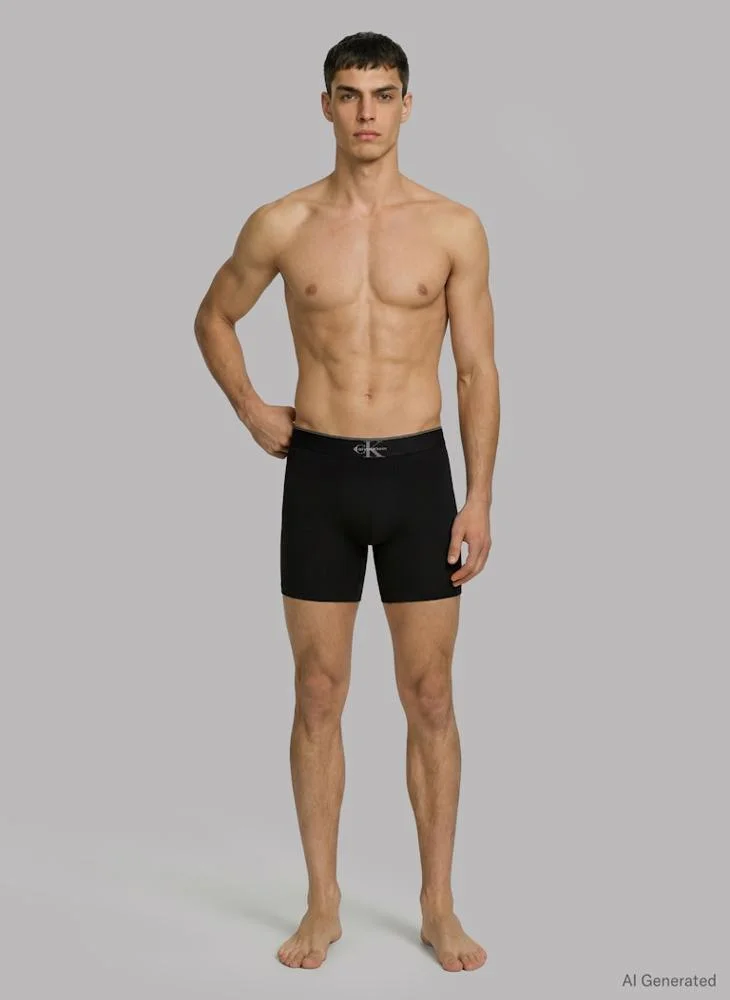 Calvin Klein  3 Pack Graphic Monogram Cotton Stretch Boxer Briefs for Men | Best Price UAE