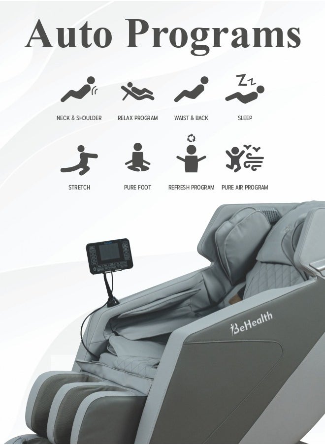 BeHealth PrimeDelaux Massage Chair 28 Multiple Massage Rollers, 2 Zero Gravity Position 8 Automatic Massage Programs Heating Therapy, Foot Rollers, Bluetooth Speakers  - Image 3