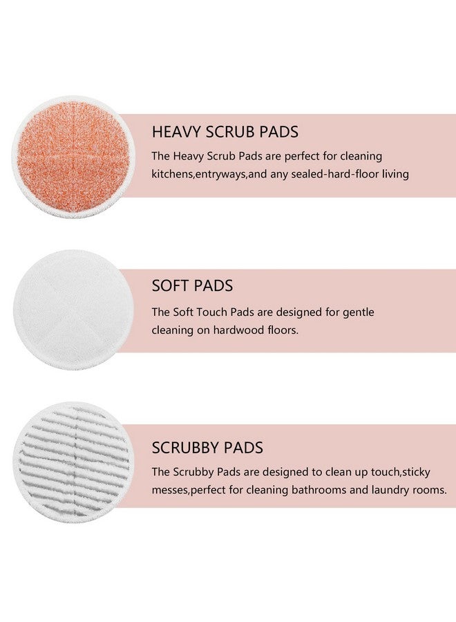 BeiLan Spinwave Mop Pads Replacement Set Compatible with Bissell Spinwave 2039A 2124: 4 Heavy Scrub Pads, 2 Soft Pads, 2 Scrubby Pads by BeiLan (8Pack) - Image 2