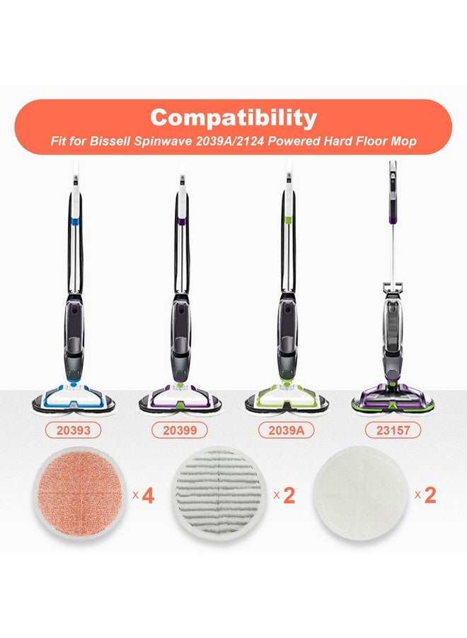BeiLan Spinwave Mop Pads Replacement Set Compatible with Bissell Spinwave 2039A 2124: 4 Heavy Scrub Pads, 2 Soft Pads, 2 Scrubby Pads by BeiLan (8Pack) - Image 3