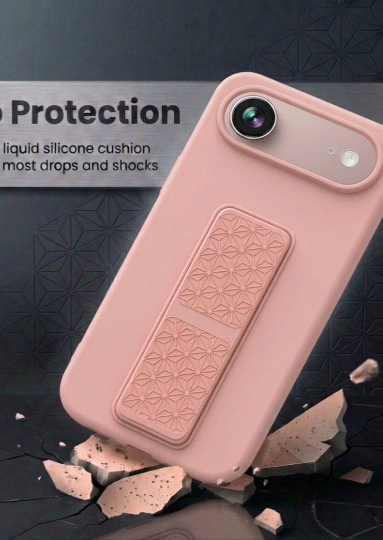 جراب سيليكون لهاتف iPhone 17 Air مزود بحزام تثبيت وحامل (مسند)؛ غطاء ناعم يدعم الوضعين الرأسي والأفقي، مع حماية كاملة للكاميرا، مخصص لهاتف iPhone 17 Air (مقاس 6.5 بوصة). - Image 4