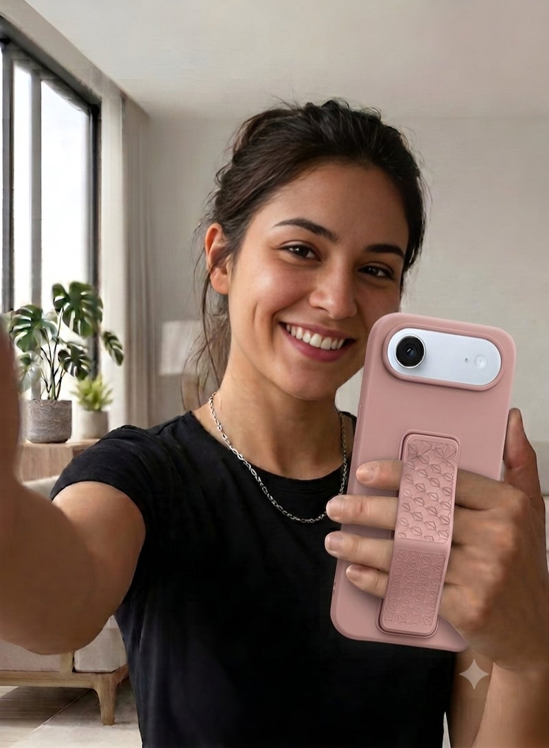 جراب سيليكون لهاتف iPhone 17 Air مزود بحزام تثبيت وحامل (مسند)؛ غطاء ناعم يدعم الوضعين الرأسي والأفقي، مع حماية كاملة للكاميرا، مخصص لهاتف iPhone 17 Air (مقاس 6.5 بوصة). - Image 5