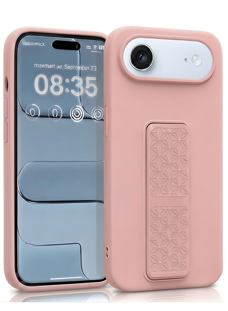 جراب سيليكون لهاتف iPhone 17 Air مزود بحزام تثبيت وحامل (مسند)؛ غطاء ناعم يدعم الوضعين الرأسي والأفقي، مع حماية كاملة للكاميرا، مخصص لهاتف iPhone 17 Air (مقاس 6.5 بوصة). - Image 1