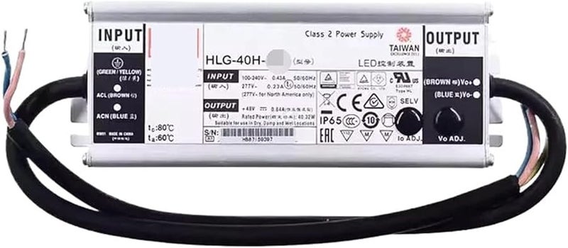 HLG 40H 54A 40W Adjustable Voltage IP65 LED Lighting Power Supply 12A To 30A - Image 1