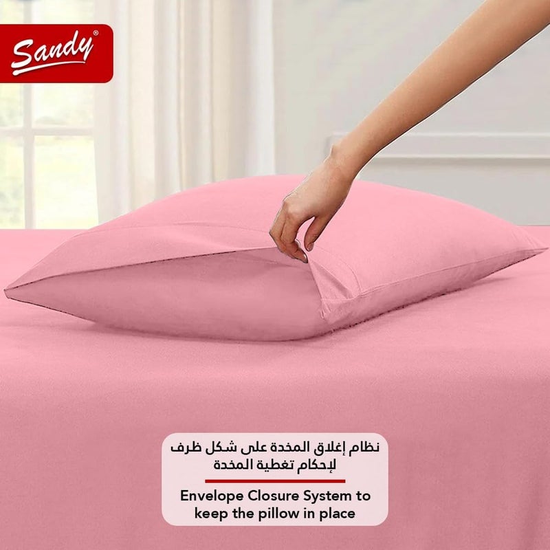 Premium Hotel Quality Flat Sheet and Pillow Case, Bed Sheet 2 Pieces Set, Soft & Breathable and Cooling, Extra Twin Size 243 x 167 cm, Light Pink - Image 5
