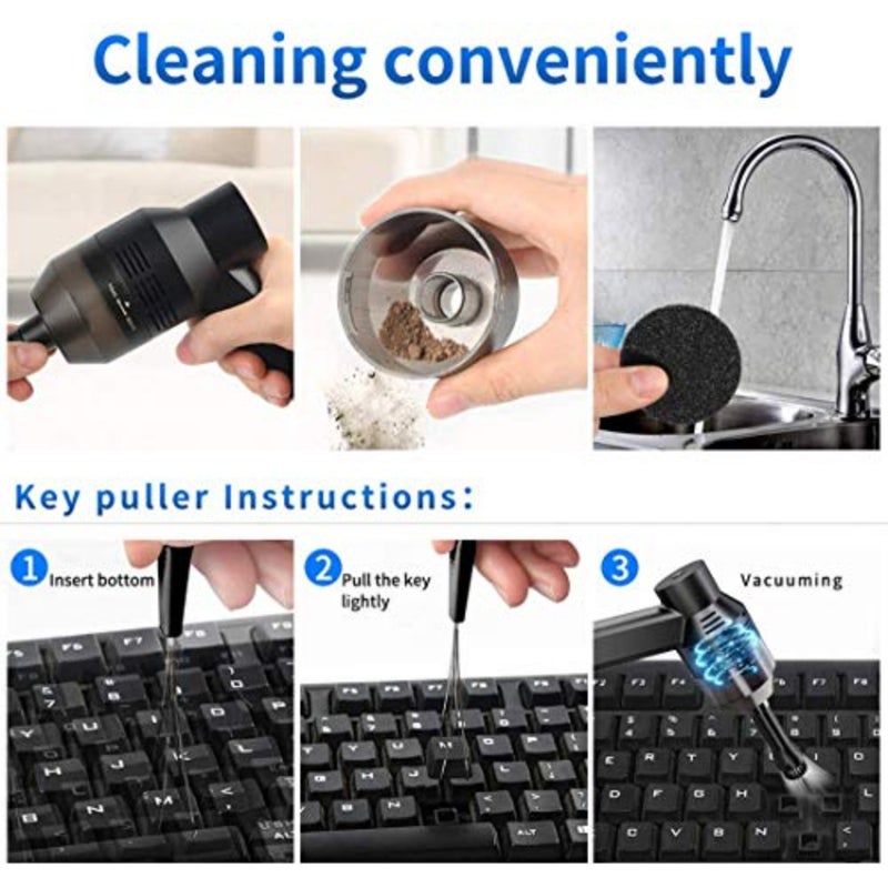 Electric Air Duster Blower - Keyboard Cleaner for PC Laptop Console Electronics Home Cleaning Eco-Friendly Alternative to Spray Air Can 3 PCS Set Compact Portable Design USB Rechargeable - Image 4