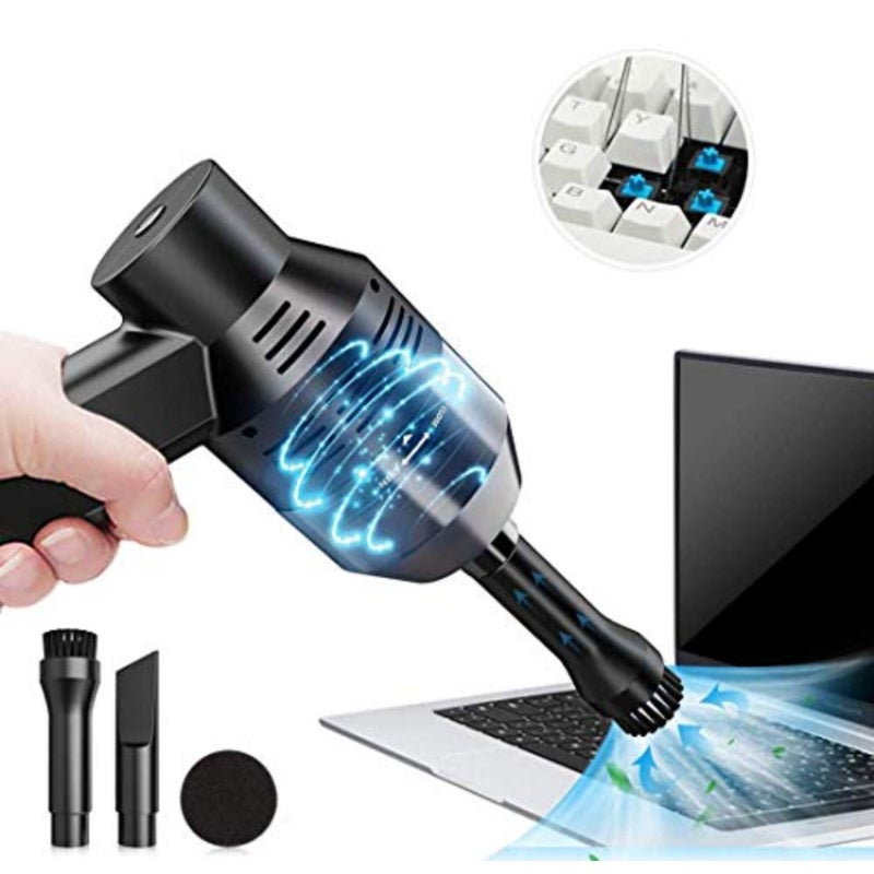Electric Air Duster Blower - Keyboard Cleaner for PC Laptop Console Electronics Home Cleaning Eco-Friendly Alternative to Spray Air Can 3 PCS Set Compact Portable Design USB Rechargeable - Image 1