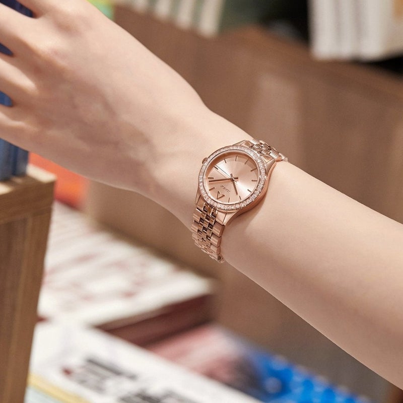 TRNDA Women's Watch with Rose Gold Stainless Steel Case and Rose Gold Stainless Steel Band - Image 2