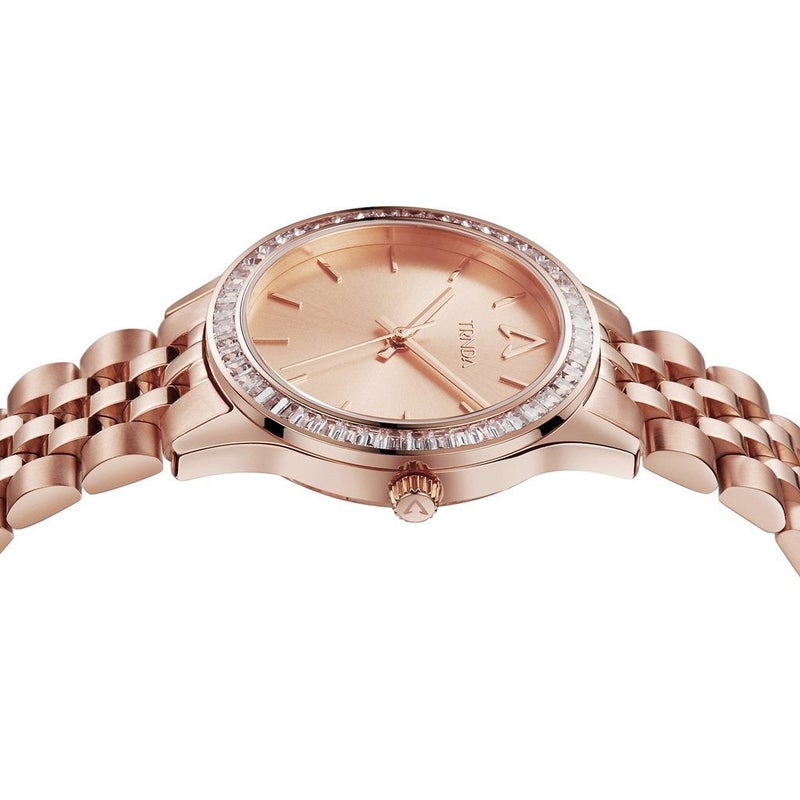 TRNDA Women's Watch with Rose Gold Stainless Steel Case and Rose Gold Stainless Steel Band - Image 3