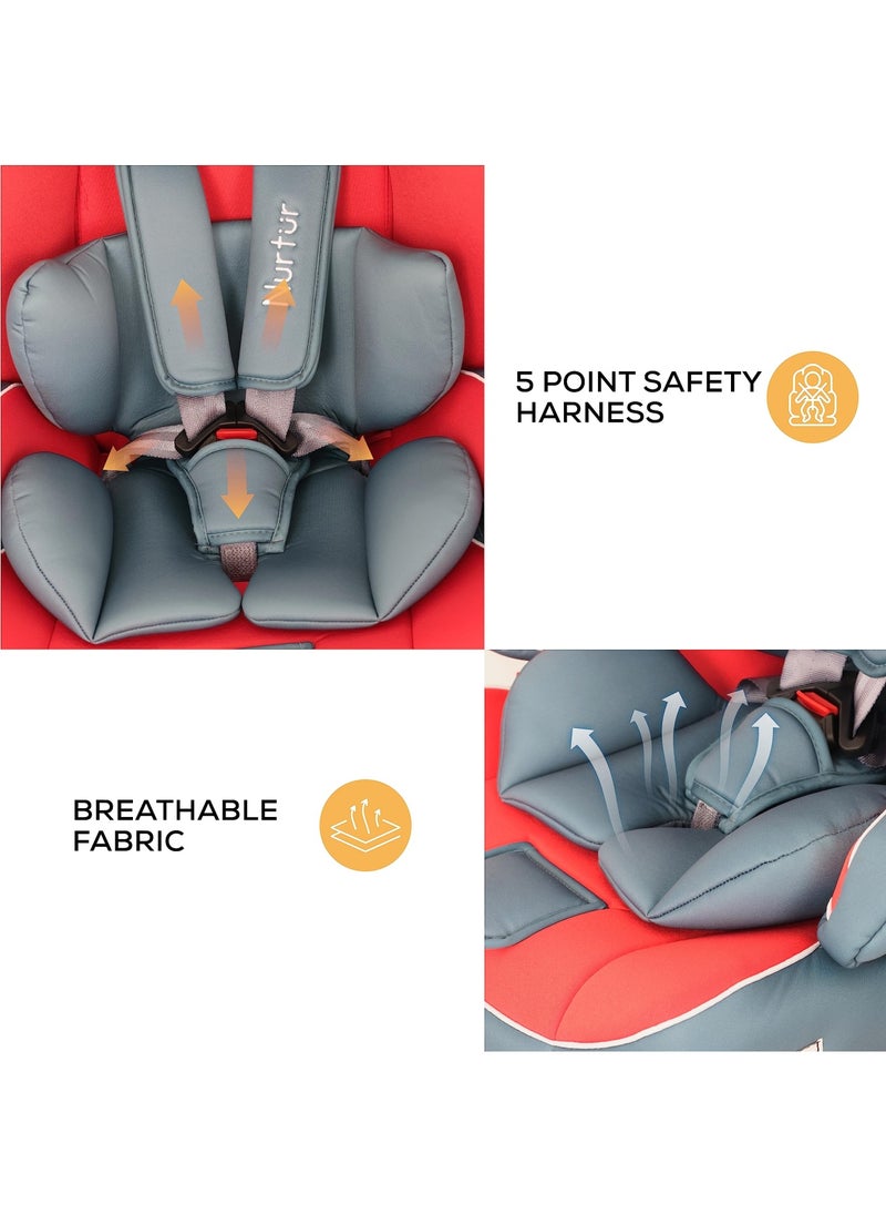 Nurtur - Liberty Baby Kids 4 In 1 Car Seat 360 Degree Rotation Leg Support Isofix  10 Level Adjustable Headrest With Canopy - Image 1
