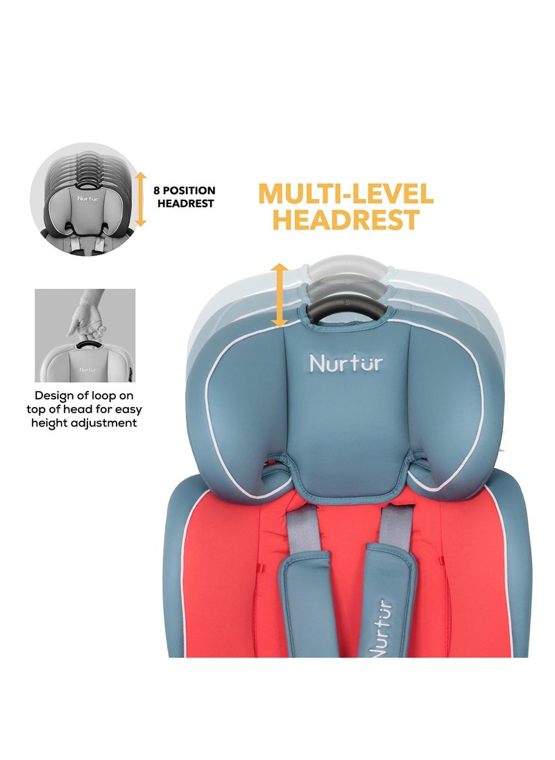 Nurtur - Liberty Baby Kids 4 In 1 Car Seat 360 Degree Rotation Leg Support Isofix  10 Level Adjustable Headrest With Canopy - Image 1