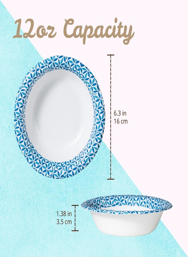 MATICAN Paper Bowls 12 oz, 150-Count Disposable Bowls, Heavy Duty Soak-Proof and Microwave-Safe Paper Bowls with Infinity Petal Design, Great for Soup, Salad, Snacks, and Party Use - Image 3